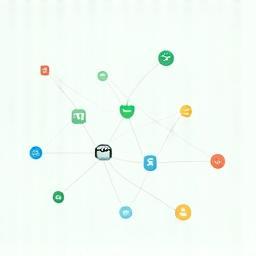 Icon representing various applications connected for data integration